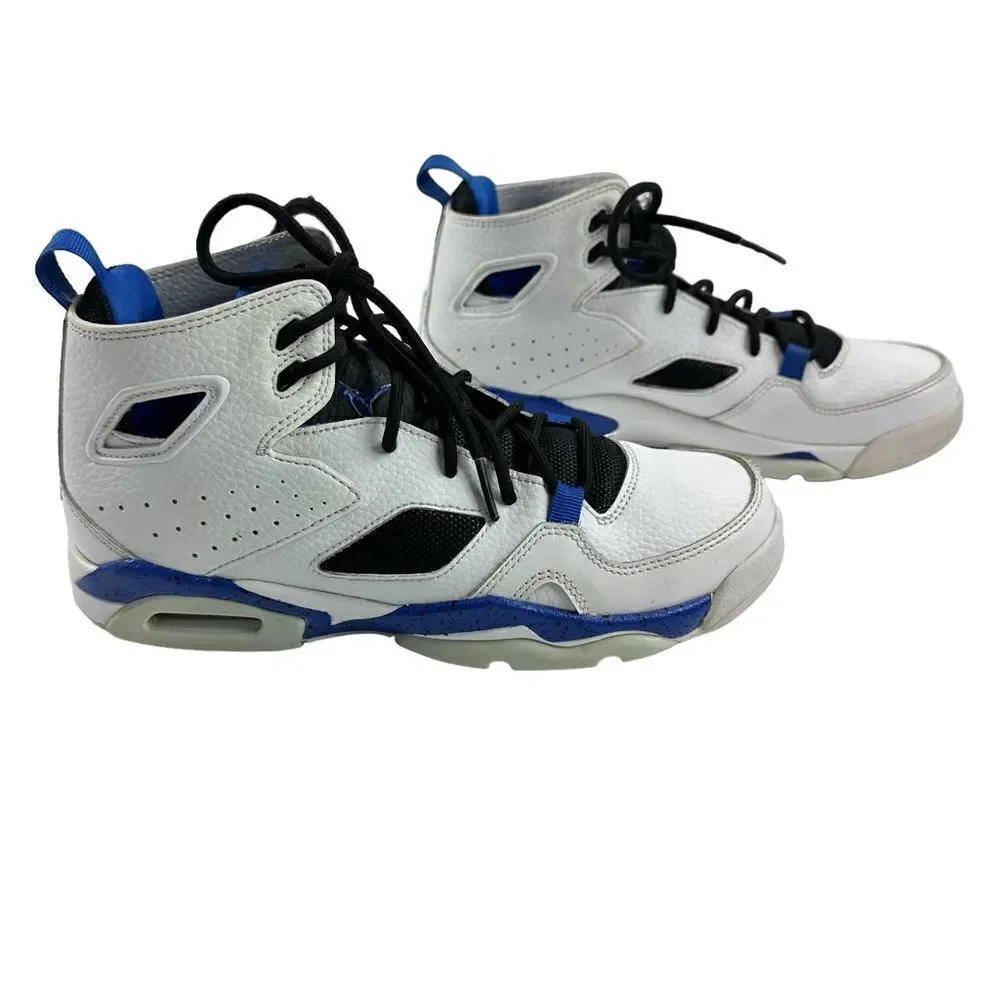 Nike Air Jordan '91 Flight Hyper Royal White Black Basketball Sneaker, Size 5.5Y - Picture 8 of 13